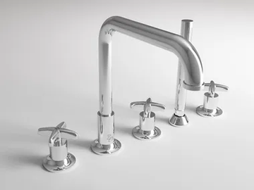 CROSS - 5 hole bathtub set with individual rosettes by Park Avenue - view 2